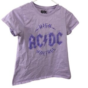 3/$15 AC/DC kids purple short sleeve t-shirt size 14/16